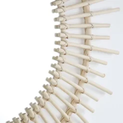 Agata Miroir rond mural en rotin naturel