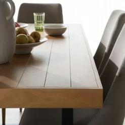 Amaia Table &agrave; manger rectangulaire en bois massif de manguier et métal