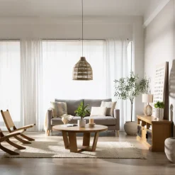 Amaia Table basse ronde en bois massif de manguier