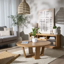 Amaia Table basse ronde en bois massif de manguier