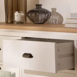 Avelin Buffet étroit blanc et naturel