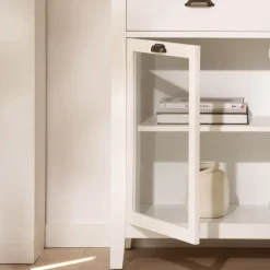 Avelin Buffet étroit blanc et naturel