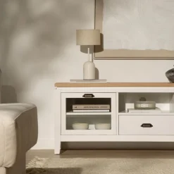 Avelin Meuble tv blanc et naturel