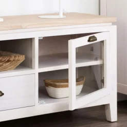 Avelin Meuble tv blanc et naturel