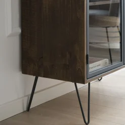 Baltic Vitrine en bois massif et métal