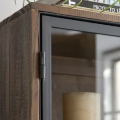 Baltic Vitrine en bois massif et métal