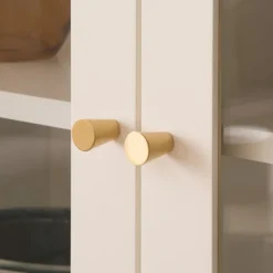 Berna Vitrine basse en bois laqué blanc