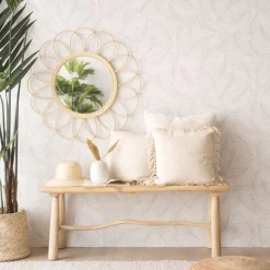 Bessa Miroir rond mural en rotin naturel