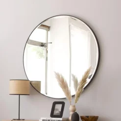 Caly Miroir noir en aluminium - verre