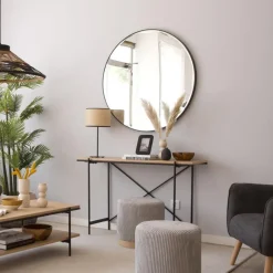 Caly Miroir noir en aluminium - verre