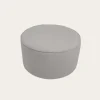 Camille Puf de sal&oacute;n redondo tapizado en terciopelo gris