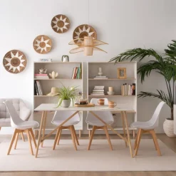 Canes étagère blanc mat et naturel duna