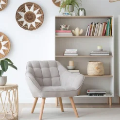 Canes étagère blanc mat et naturel duna