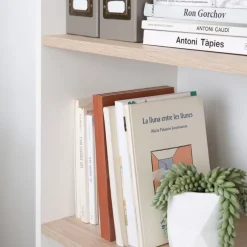 Canes étagère blanc mat et naturel duna