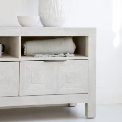 Cuzco Meuble tv en bois massif blanc wild