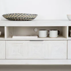 Cuzco Meuble tv en bois massif blanc wild