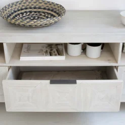 Cuzco Meuble tv en bois massif blanc wild