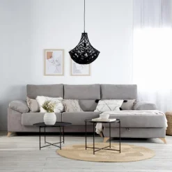 Dandy Canapé d'angle droite 4 places gris avec rangement