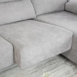 Dandy Canapé d'angle droite 4 places gris avec rangement