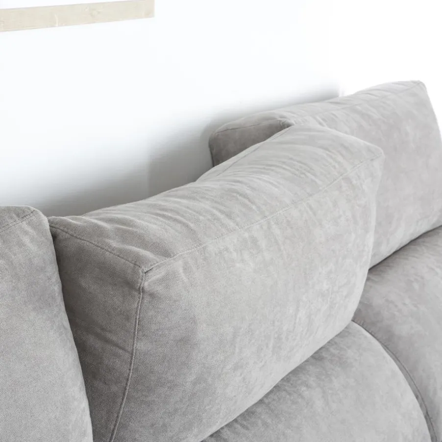 Dandy Canapé d'angle droite 4 places gris avec rangement