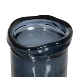 Dulas Vase en verre recyclé bleu