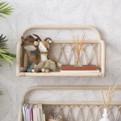 Eban étagère murale rectangulaire 60x35 en rotin naturel