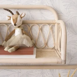 Eban étagère murale rectangulaire 60x35 en rotin naturel