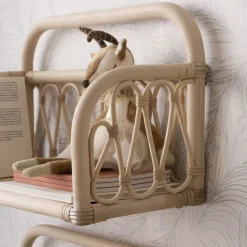 Eban étagère murale rectangulaire 60x35 en rotin naturel