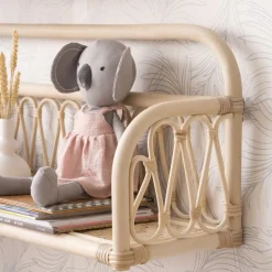 Eban étagère murale rectangulaire 90x32 en rotin naturel