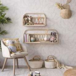 Eban étagère murale rectangulaire 60x35 en rotin naturel