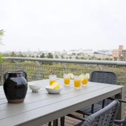 Ensemble Table inset et 4 chaises mink topo/grafito