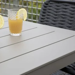 Ensemble Table inset et 4 chaises mink topo/grafito