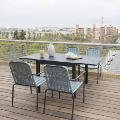 Ensemble Table kunes et 4 chaises mink tourmaline/grafito