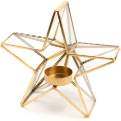 Famas Portavelas de vidrio y metal