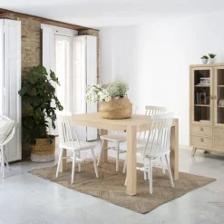 Gael Table &agrave; manger extensible rectangulaire 160/210 en bois couleur naturelle