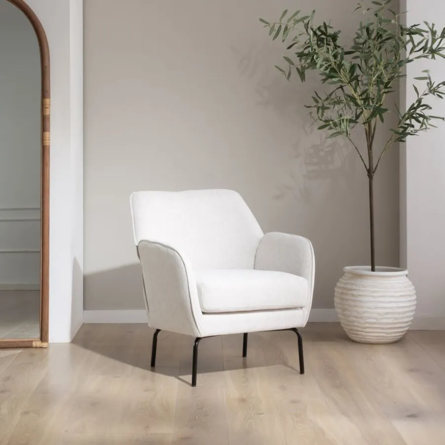 Gali Fauteuil beige avec pieds en métal