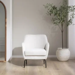 Gali Fauteuil beige avec pieds en métal