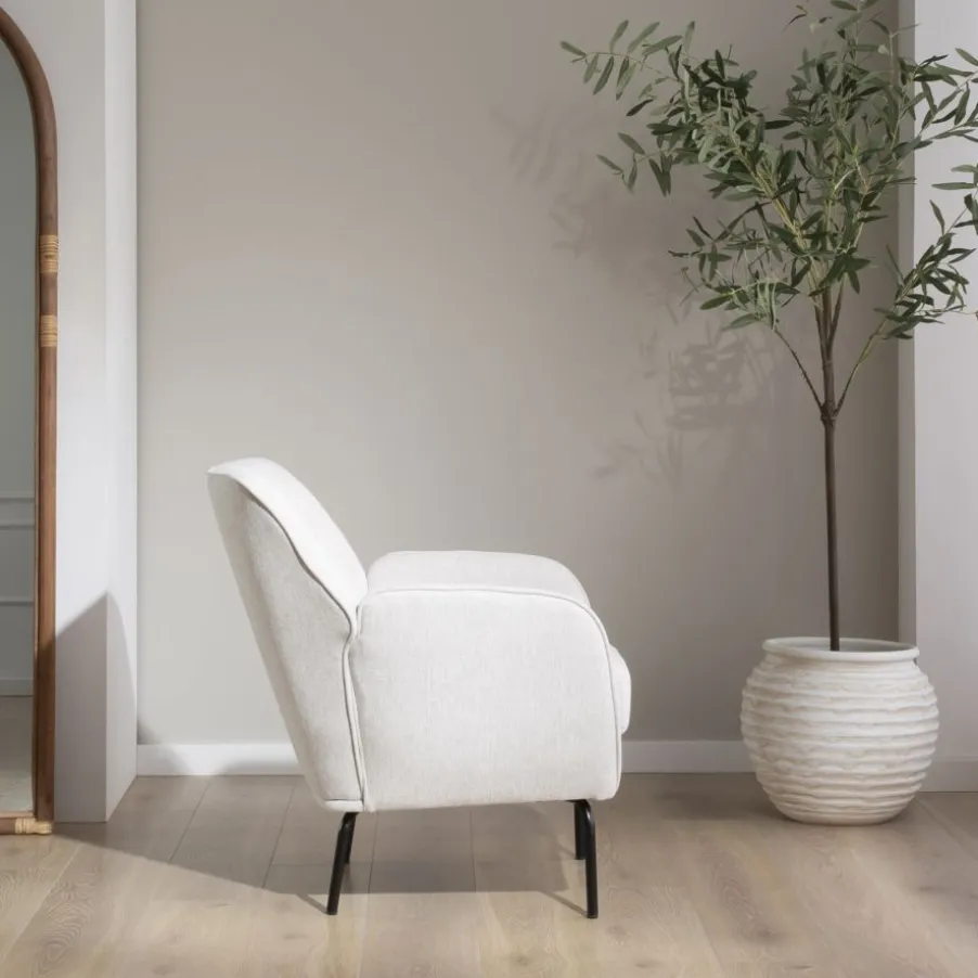 Gali Fauteuil beige avec pieds en métal