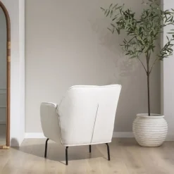 Gali Fauteuil beige avec pieds en métal