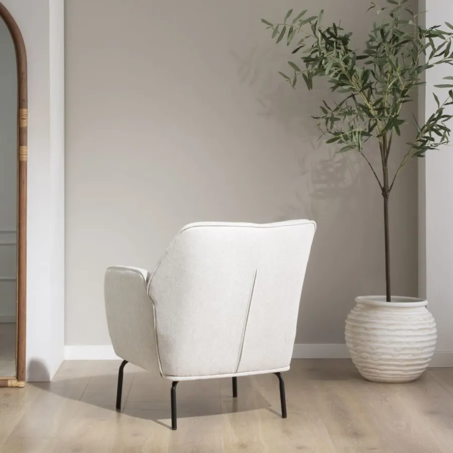 Gali Fauteuil beige avec pieds en métal