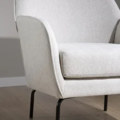 Gali Fauteuil beige avec pieds en métal
