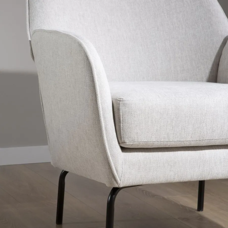 Gali Fauteuil beige avec pieds en métal