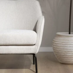 Gali Fauteuil beige avec pieds en métal