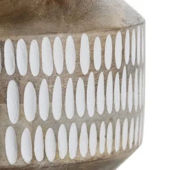 Gammes De vase en bois de manguier sculpté