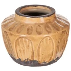 Gete Vase marron decoration en ceramique