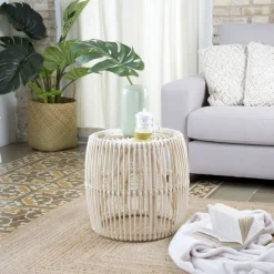 Ghemi Repose-pieds avec coussin / table d'appoint