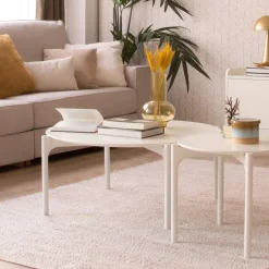 Hans Table basse en bois laqué blanc grand