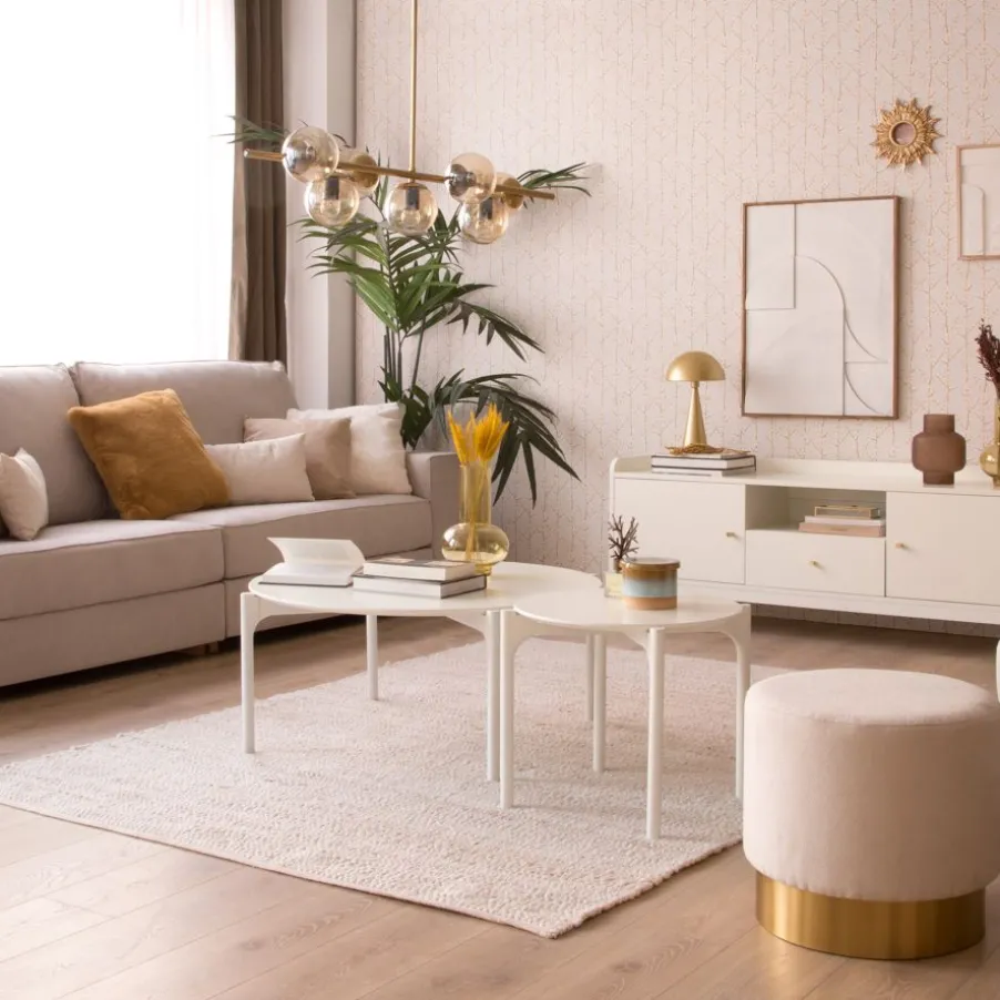 Hans Table basse en bois laqué blanc grand