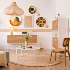 Hans Table basse en bois laqué blanc grand