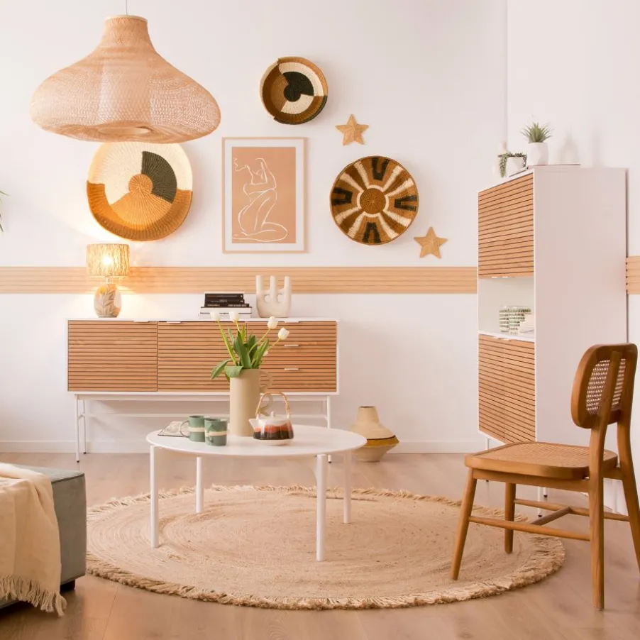 Hans Table basse en bois laqué blanc grand